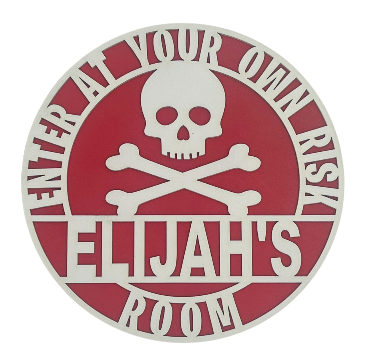 Skull & Crossbones: Personalized Enter At Your Own Risk Sign