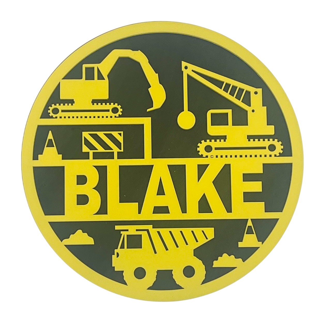 Building Dreams: Personalized Construction Vehicles Sign