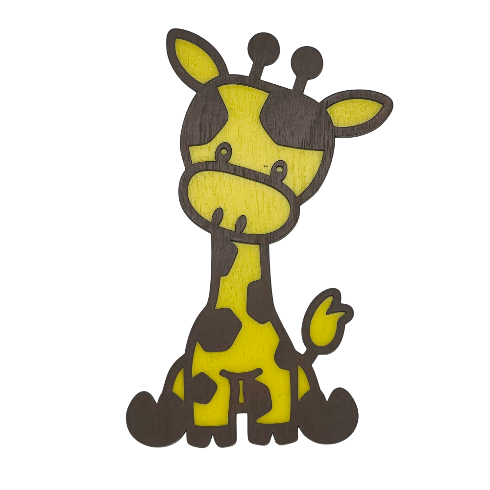 Grow Your Nursery's Charm: Adorable Layered Wooden Giraffe Art!