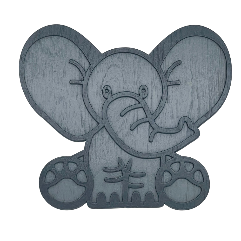 Trunkloads of Cuteness: Adorable Layered Wooden Baby Elephant Art!
