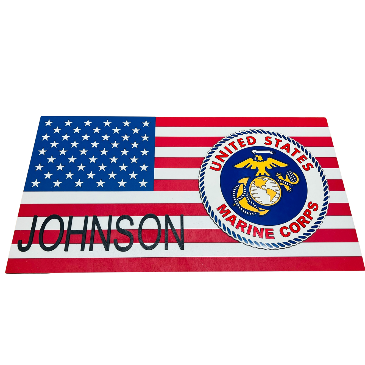 The Perfect Personalized USMC Wooden Flag Gift - Semper Fi