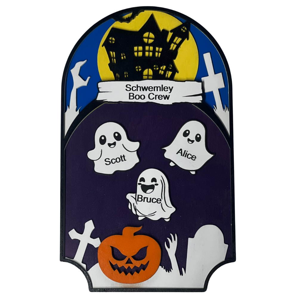 Personalized Halloween Boo Crew Family Sign