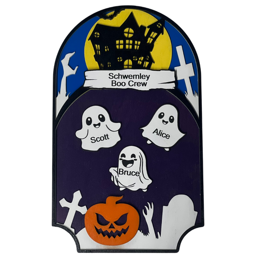 Personalized Halloween Boo Crew Family Sign