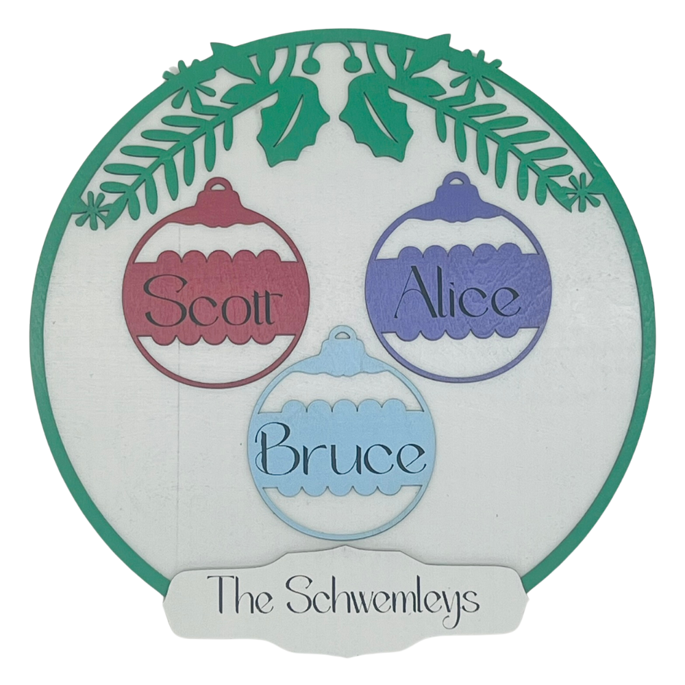 Personalized Christmas Ornaments Family Sign
