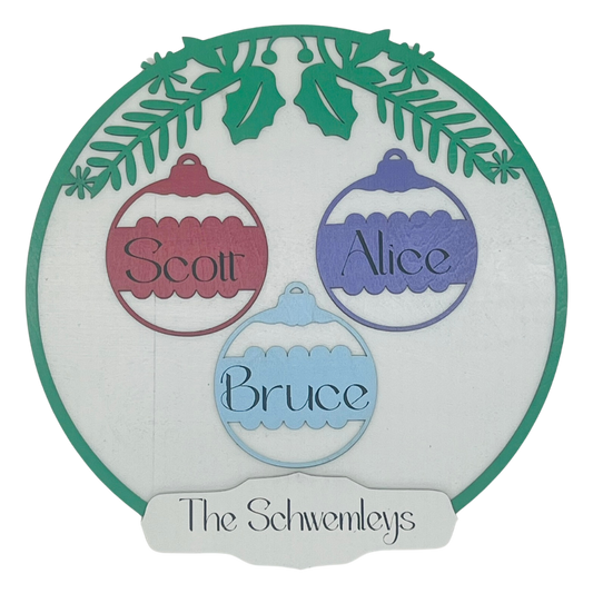 Personalized Christmas Ornaments Family Sign