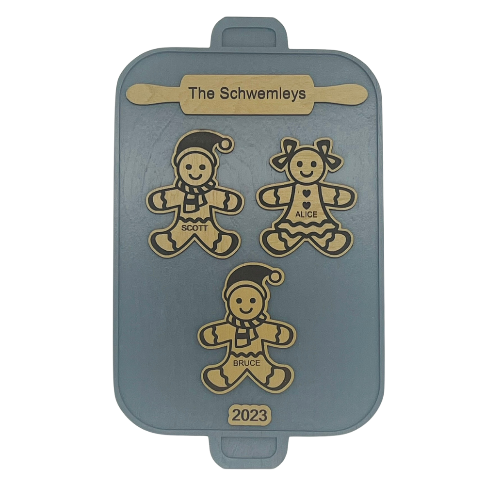 Personalized Christmas Gingerbread Family Sign