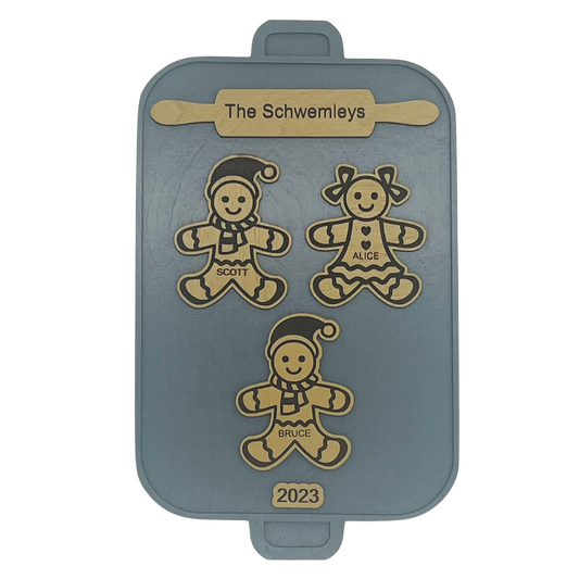 Personalized Christmas Gingerbread Family Sign