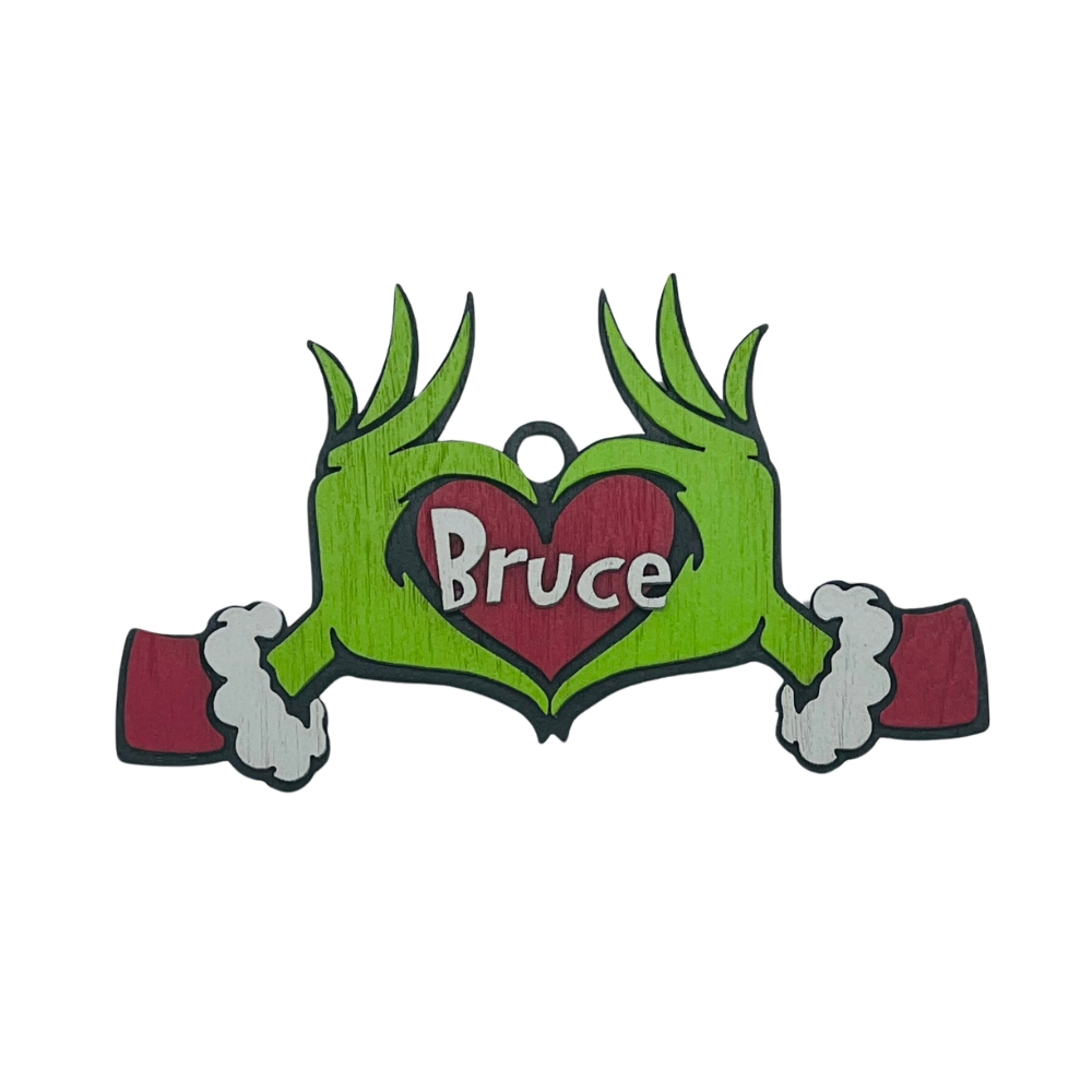 Personalized Christmas Grinch Ornament - His Heart Grew Three Sizes!