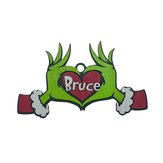 Personalized Christmas Grinch Ornament - His Heart Grew Three Sizes!