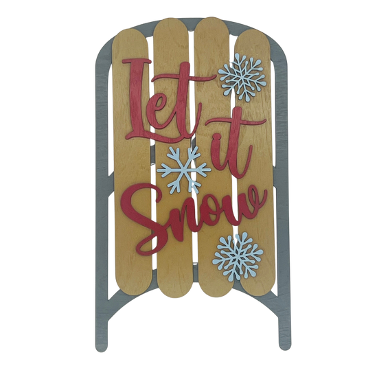 Embrace Winter Wonderland: "Let It Snow" Layered Sled Sign!