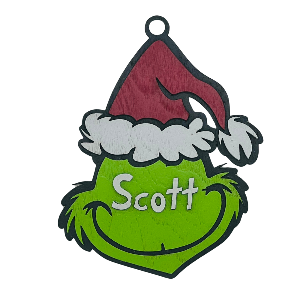 Personalized Christmas Grinch Ornament - Add a Personalized Smile to Your Christmas Tree!