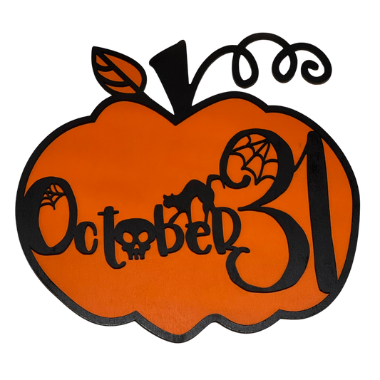 Spooktacular Style: Layered "October 31" Pumpkin Sign!