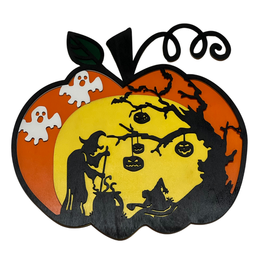 Conjure Up Halloween Magic: Enchanting Layered Pumpkin Art!