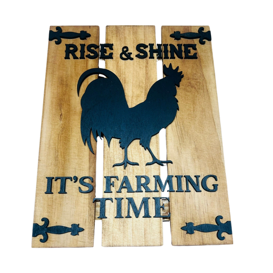 Greet the Day, Farmhouse Style! "Rise & Shine" Rooster Sign
