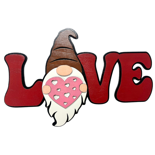 Spread the Valentines Love: Adorable Layered "LOVE" Gnome Sign!