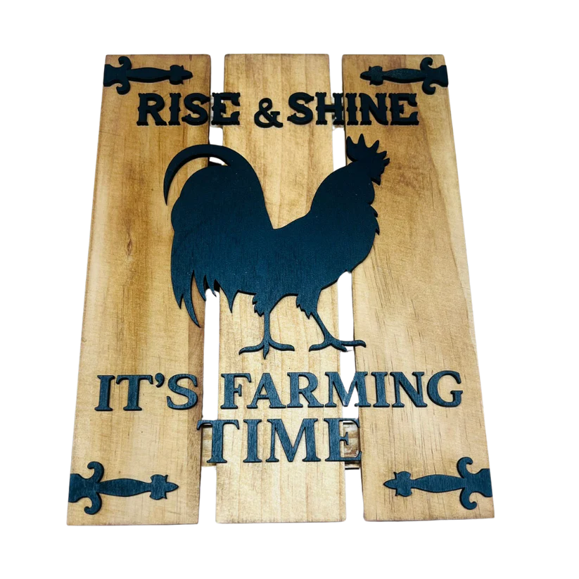 Greet the Day, Farmhouse Style! "Rise & Shine" Rooster Sign
