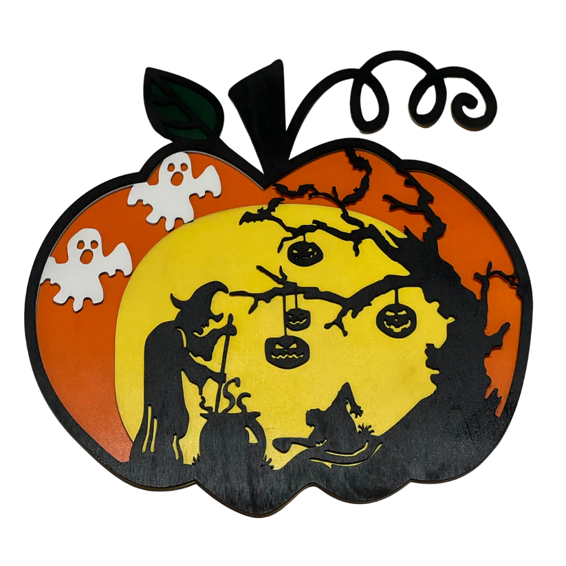 Conjure Up Halloween Magic: Enchanting Layered Pumpkin Art!