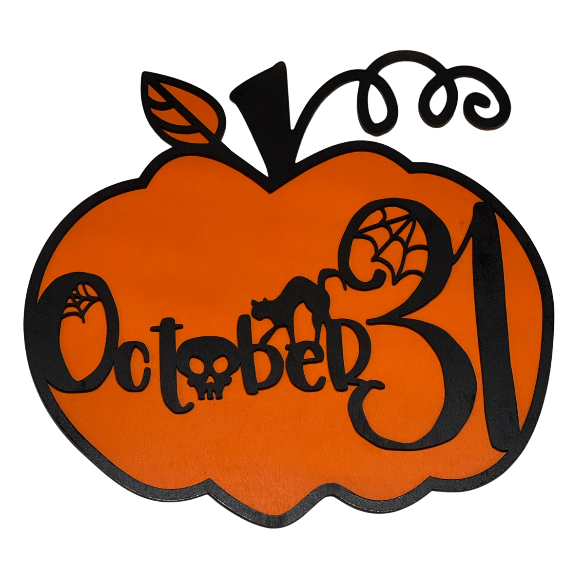Spooktacular Style: Layered "October 31" Pumpkin Sign!