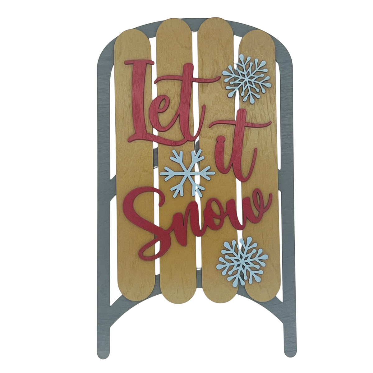 Embrace Winter Wonderland: "Let It Snow" Layered Sled Sign!