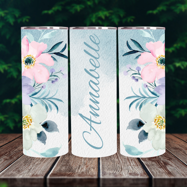 "I'm Not Just a Tumbler, I'm a Bouquet of Roses, Daisies & Peonies" Tumbler