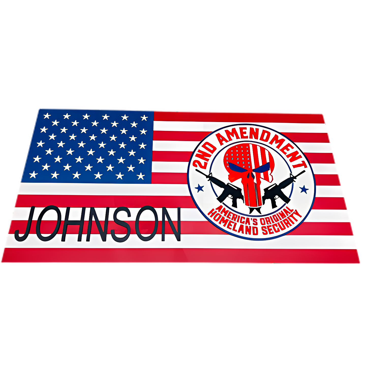 Personalized America's Original Homeland Security Second Amendment Wood American Flag